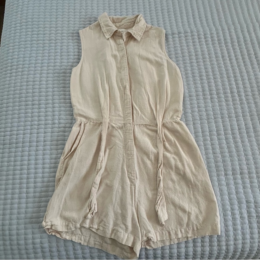 Cream Collared Jumpsuit